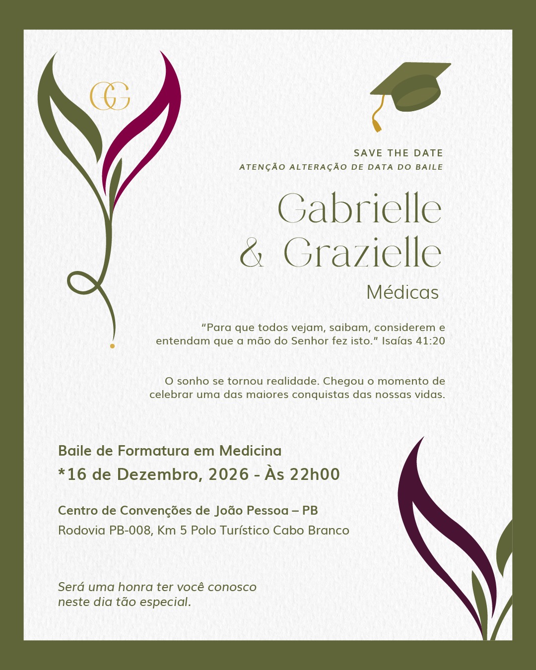 Save the date atualizado do baile para 16 de dezembro de 2026